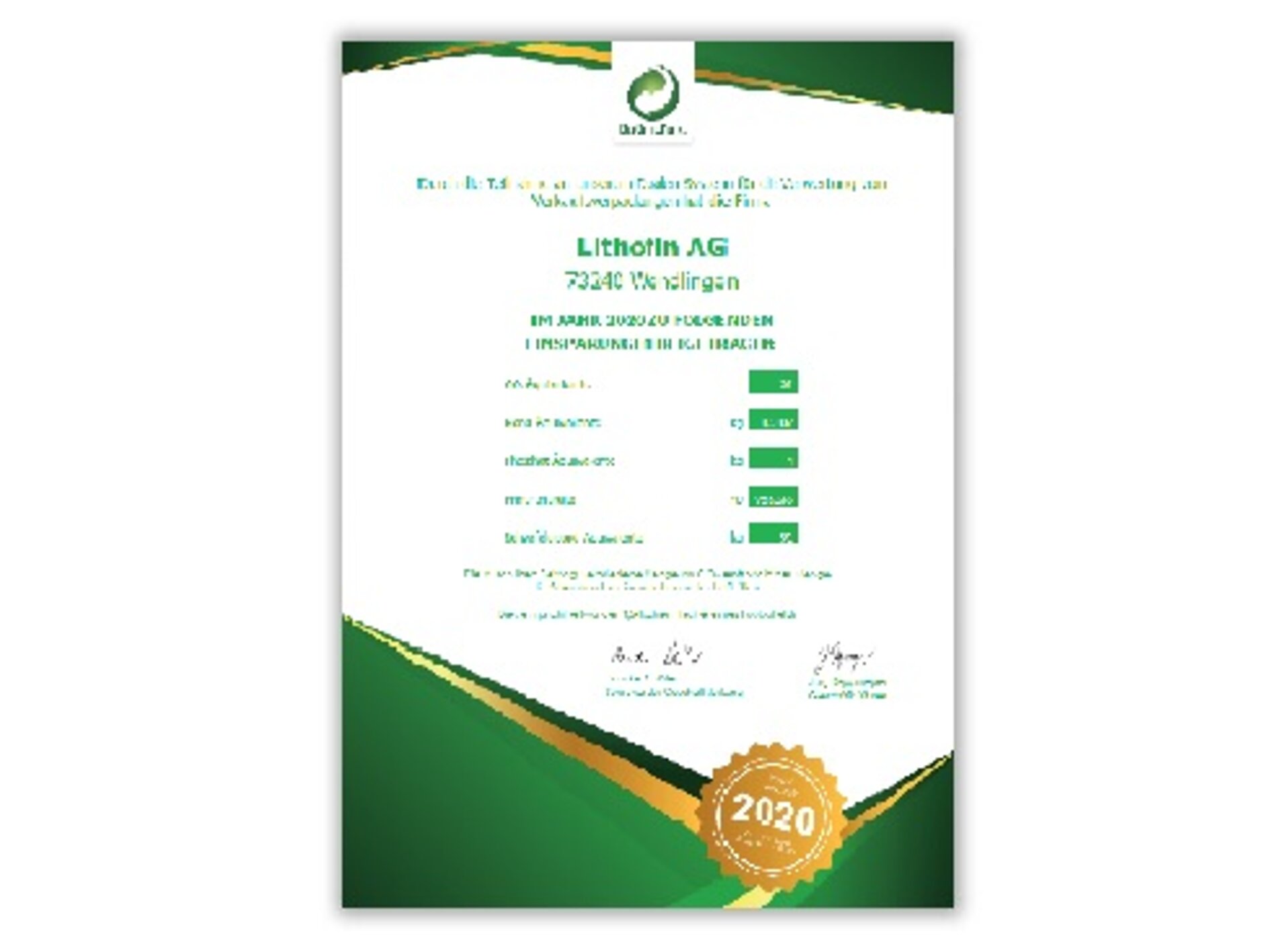 Lithofin Zertifikat Der Grüne Punkt